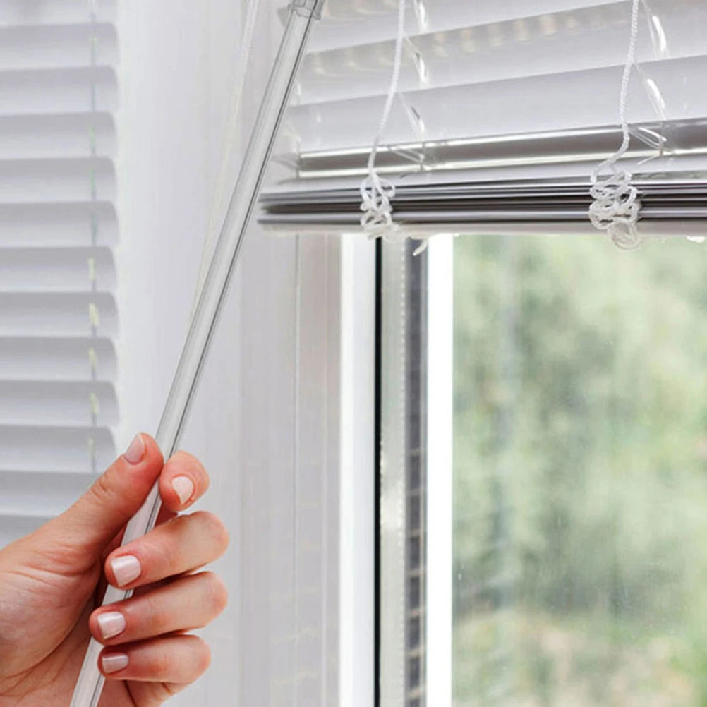 4pcs Blind Pull Rod Rotary Stick Clear Handle Easy Installation Sturdy Material Suitable Blinds Window Pole Hook