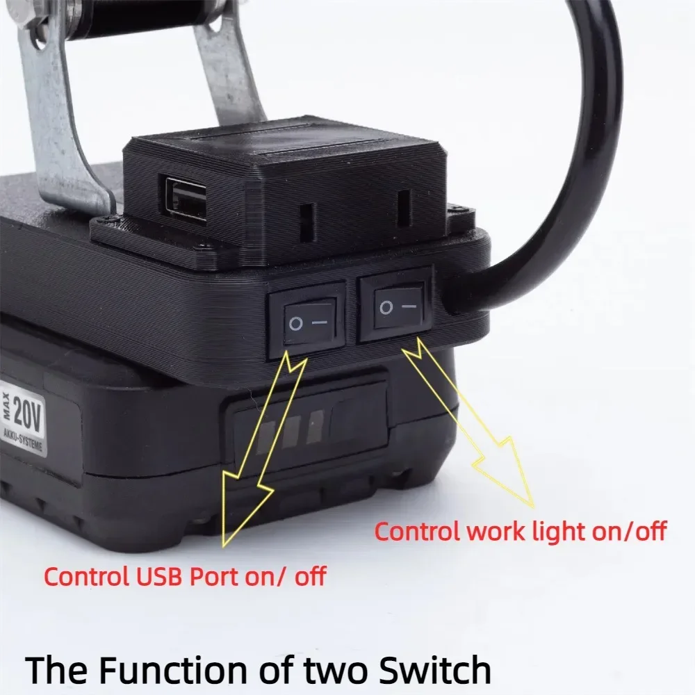 Lithium Battery LED Work Light for Aldi Ferrex 20V Active Energy Battery Powered Portable Outdoor Light with USB (NO Battery)