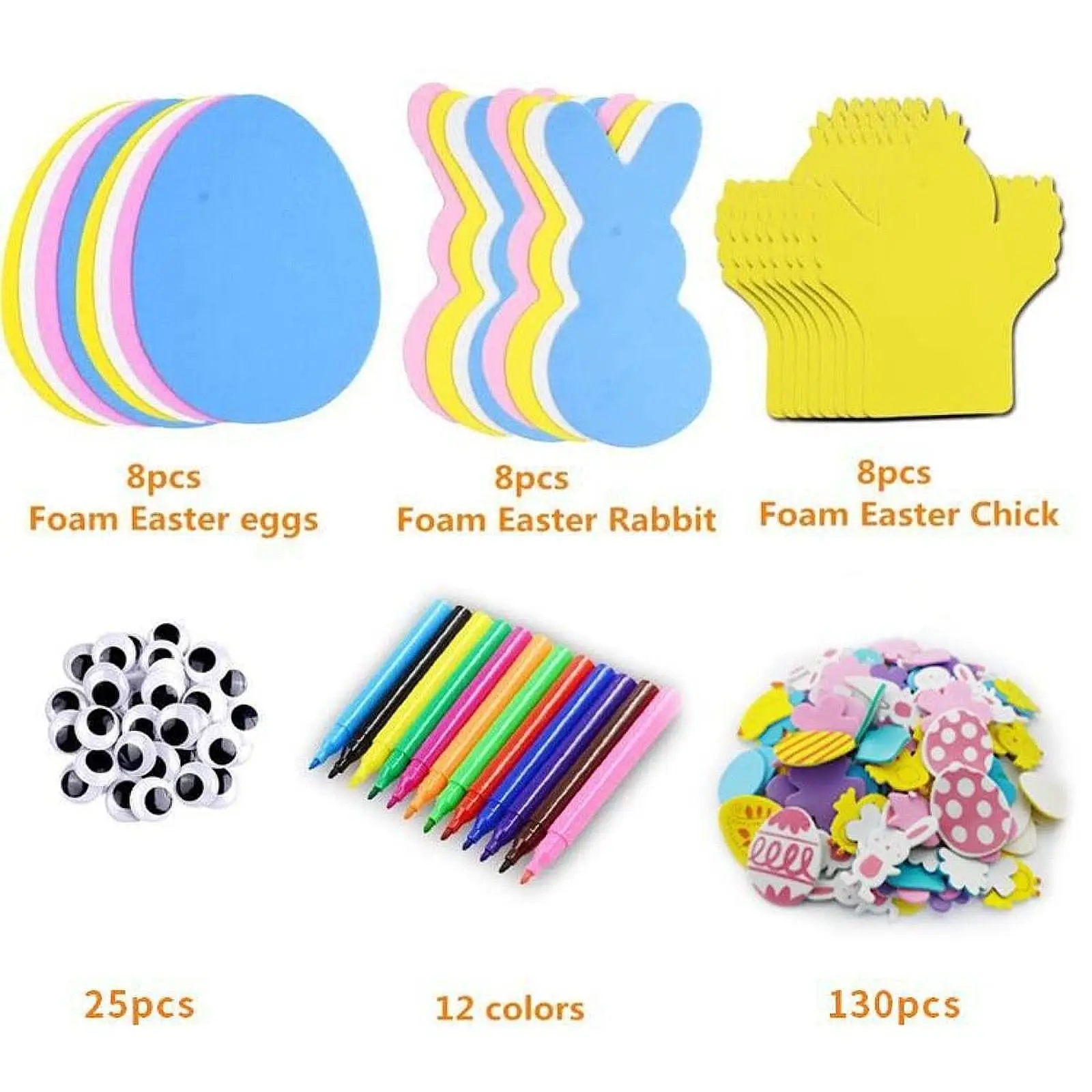 Easter Foam Stickers Fun Party Favors Ornament DIY Easter Arts and Crafts