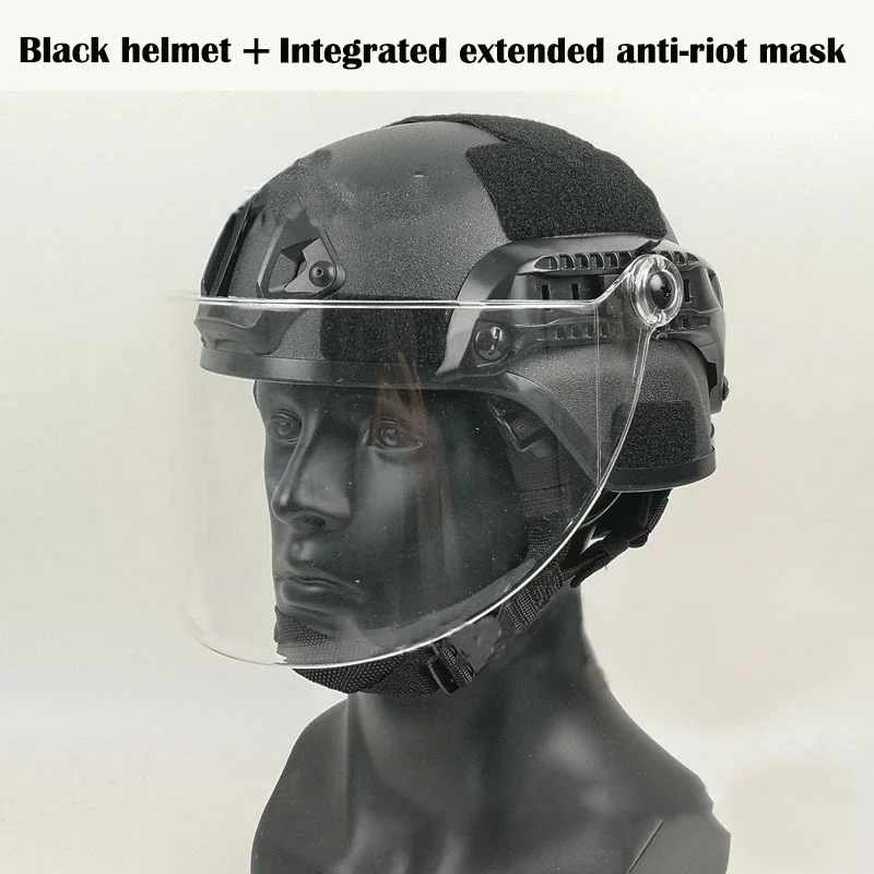 MICH2000 Action Version Patrol Tactical Helmet Transparent Anti-Riot Protective Mask CS Anti-face Safe Protective Helmet