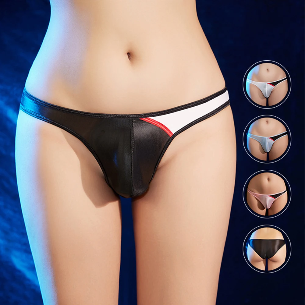 2023 New Briefs Glossy See Through Sheer Silky Sissy Smooth Underpants Breathable Underwear Gay Lingerie Low Rise