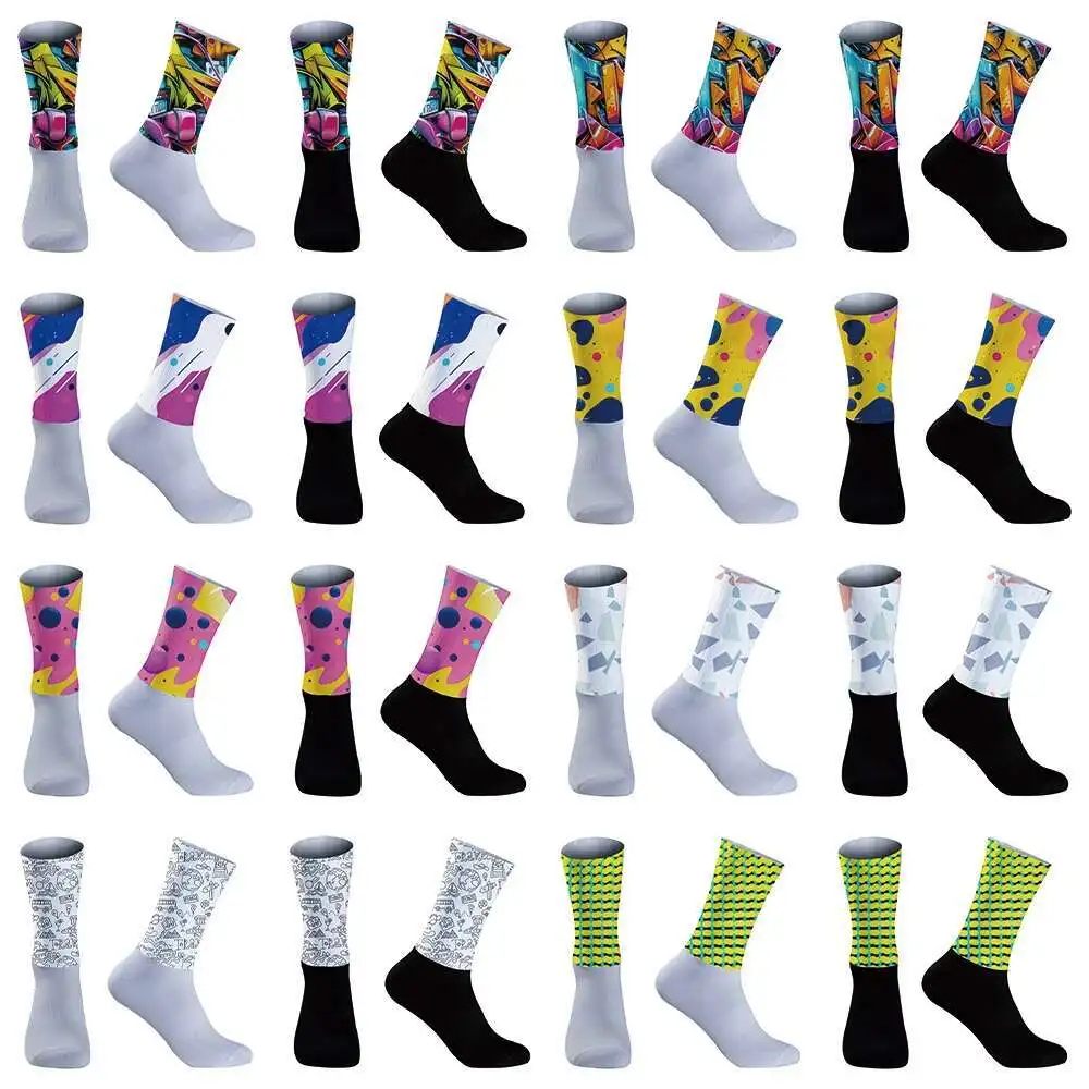 

Нескользящие летние носки, новинка 2024, крутые дышащие профессиональные соревнования, Велоспорт, аэроспорт, велосипедные носки для бега