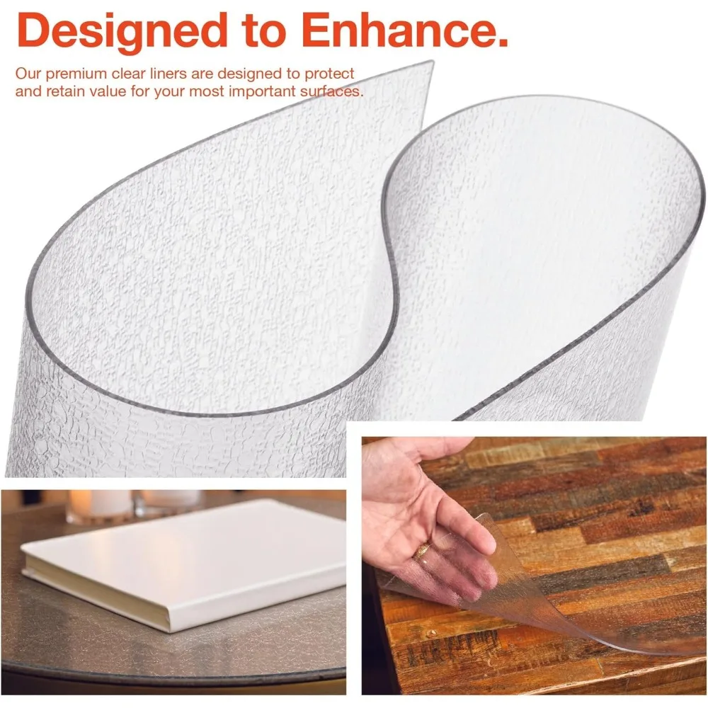 واقي طاولة سميك من الفينيل الشفاف، مقاس 42 × 78، آمن لطاولات المطبخ الخشبية، مصنوع في الولايات المتحدة الأمريكية، متين وواقي