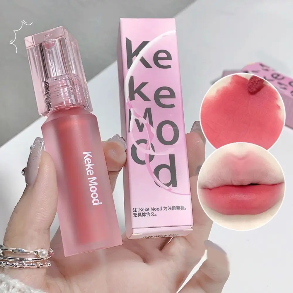 Brillo de labios de agua de espejo de 6 colores, taza no pegajosa de larga duración, esmalte de labios de cubo impermeable, lápiz labial mate de terciopelo hidratante profunda