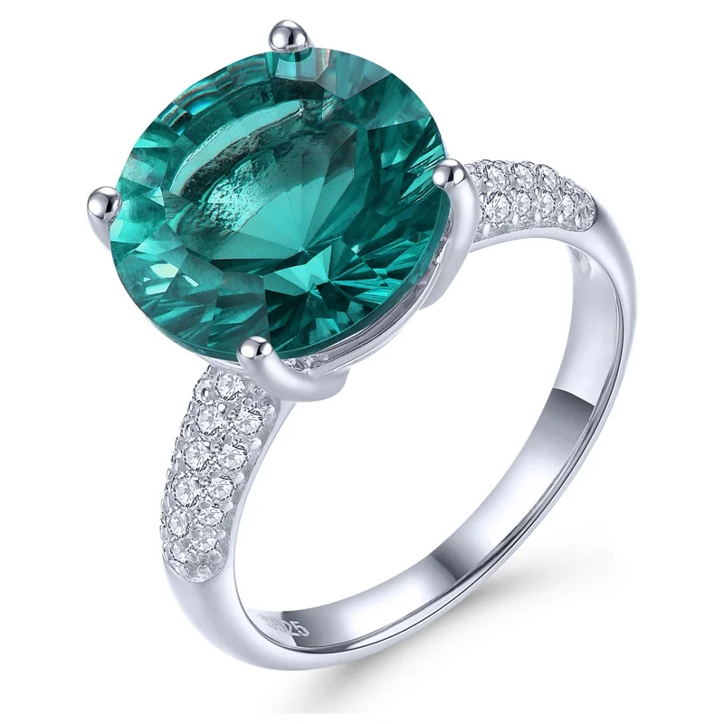Genuine Real 925 Sterling Silver Ring Gemstone Natural Fluorite Ring Gemstone Women Fine Jewlery Gift for Women Girl Lady