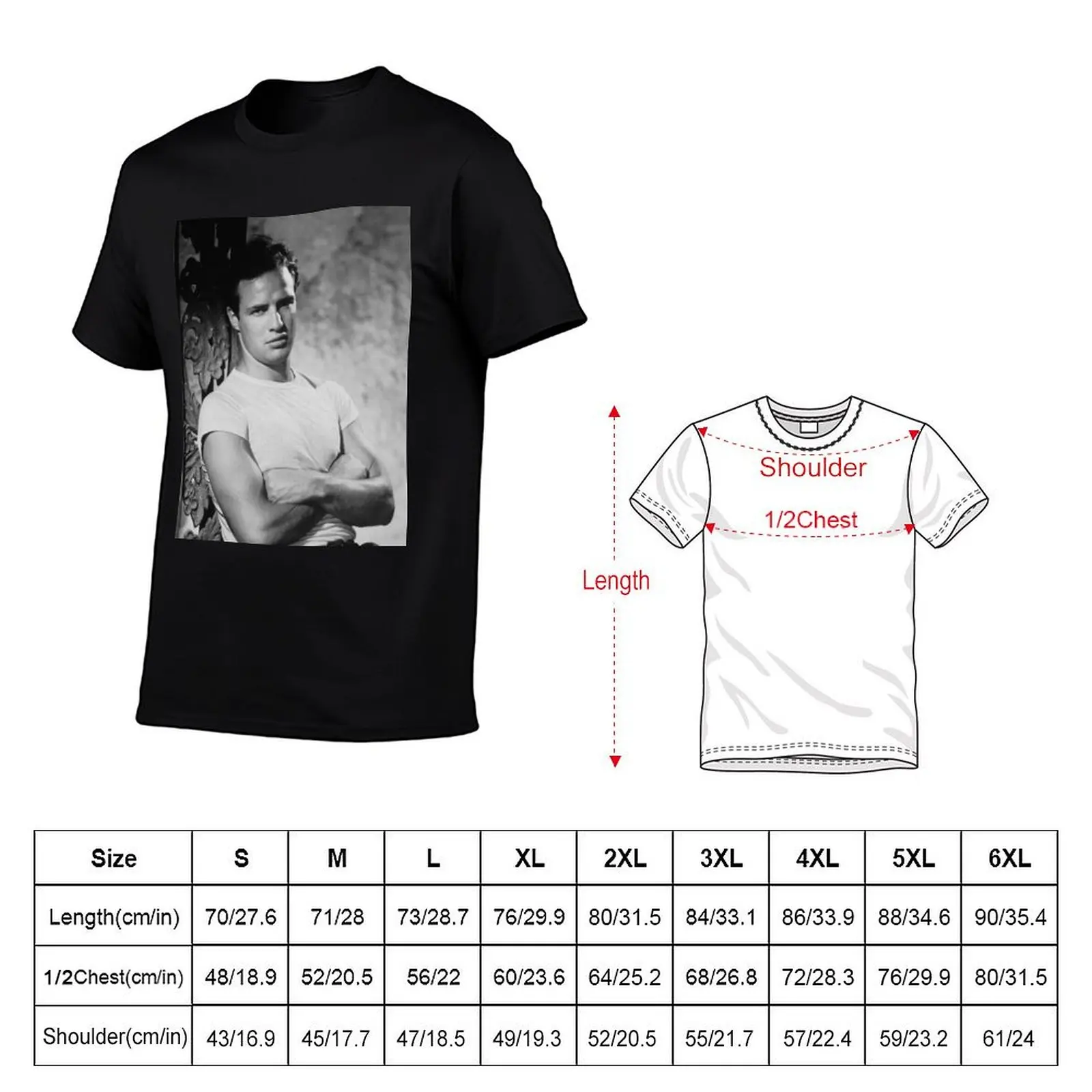 Marlon Brando in Streetcar Named Desire T-Shirt Basic Daily Outfit Short Sleeve Tee
