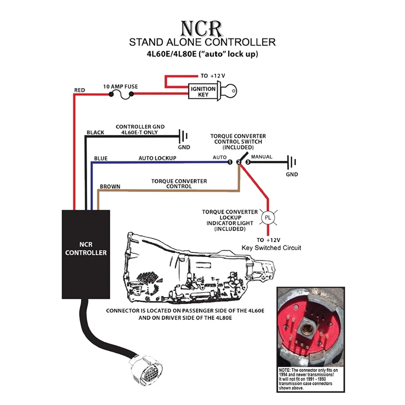 NCR80E 4L80E Stand Alone Controller Full Manual Shift Inchautoinch Lock Up NCR 80E-T Transmission Wire Harness Adapter