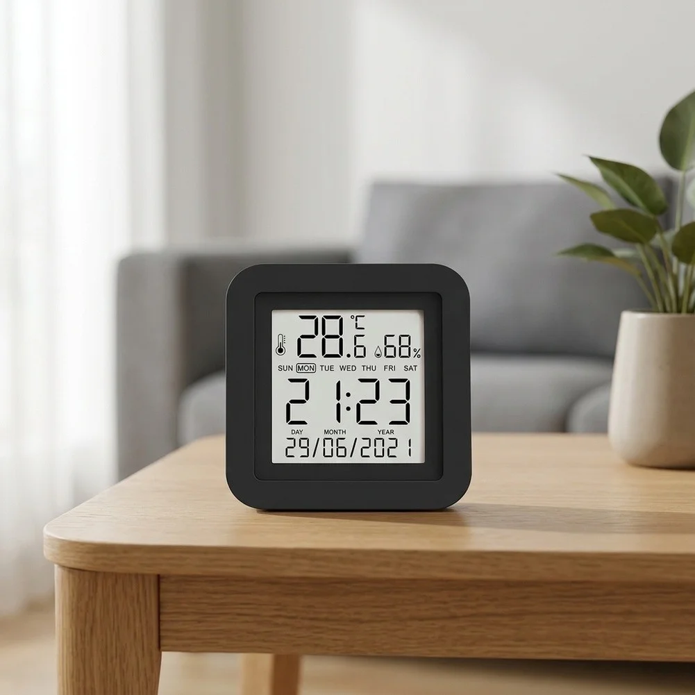 For Energy Management Humidity Monitor Device Indoor Air Detector Energy Saving Design Compact ABS Build Wide Range Detection