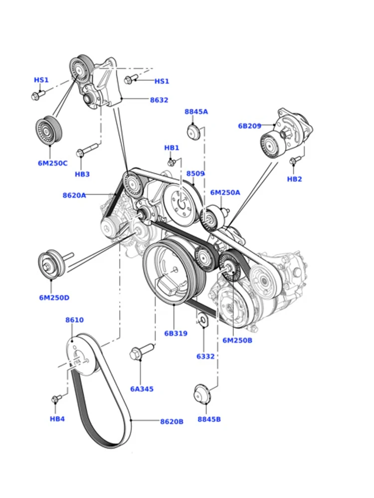 Belt Idler Pulley LR025083 For LAND ROVER RANGE ROVER III (L322) & RANGE ROVER IV (L405) & RANGE ROVER SPORT II (L494) view 6