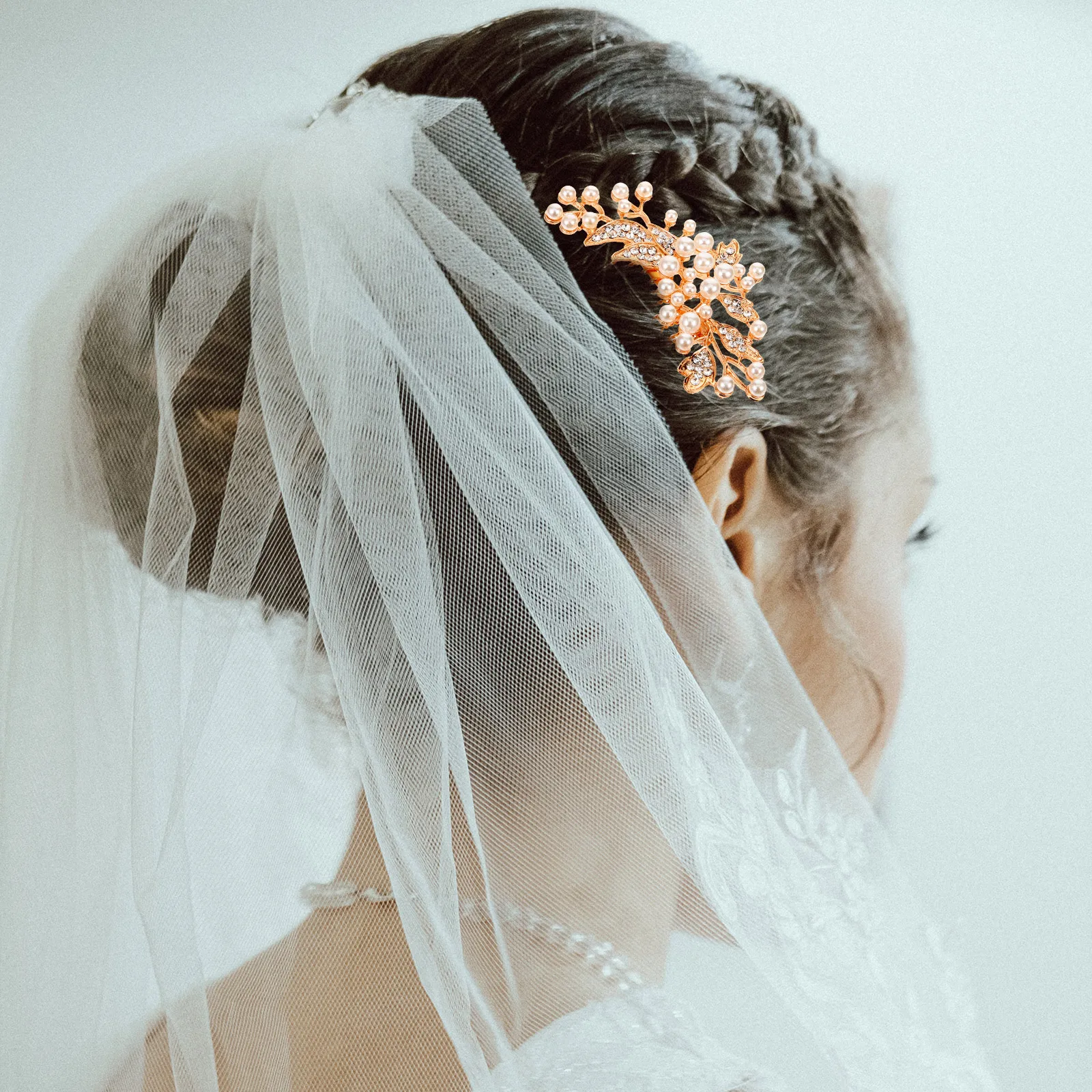 

Pearl Comb Small Hair Combs for Women Wedding Accessories Bridal Sparkly Crystal Alloy