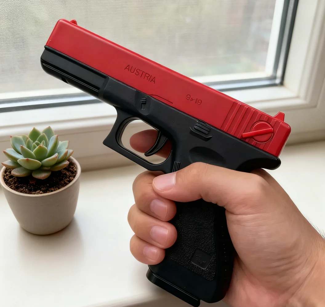 Soft Bullet Airsoft Pistol Manual G17 Toy Gun Lower Magazine With Laser Outdoor Sports CS Game Weapon for Children Adults Gift