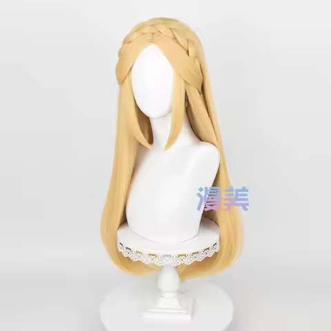 Zelda Wig Princess Cosplay Wig 35cm/72cm Golden Yellow Braid Cosplay Anime Hair Heat Resistant Synthetic Wigs