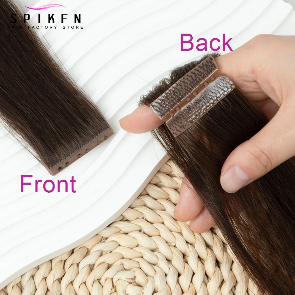 16 "-24" غير مرئية مزدوجة حقن XO حفرة لحمة وصلات شعر بشري التوأم تبويب لحمة الشعر الطبيعي مستقيم سحب من خلال الشعر الصغير