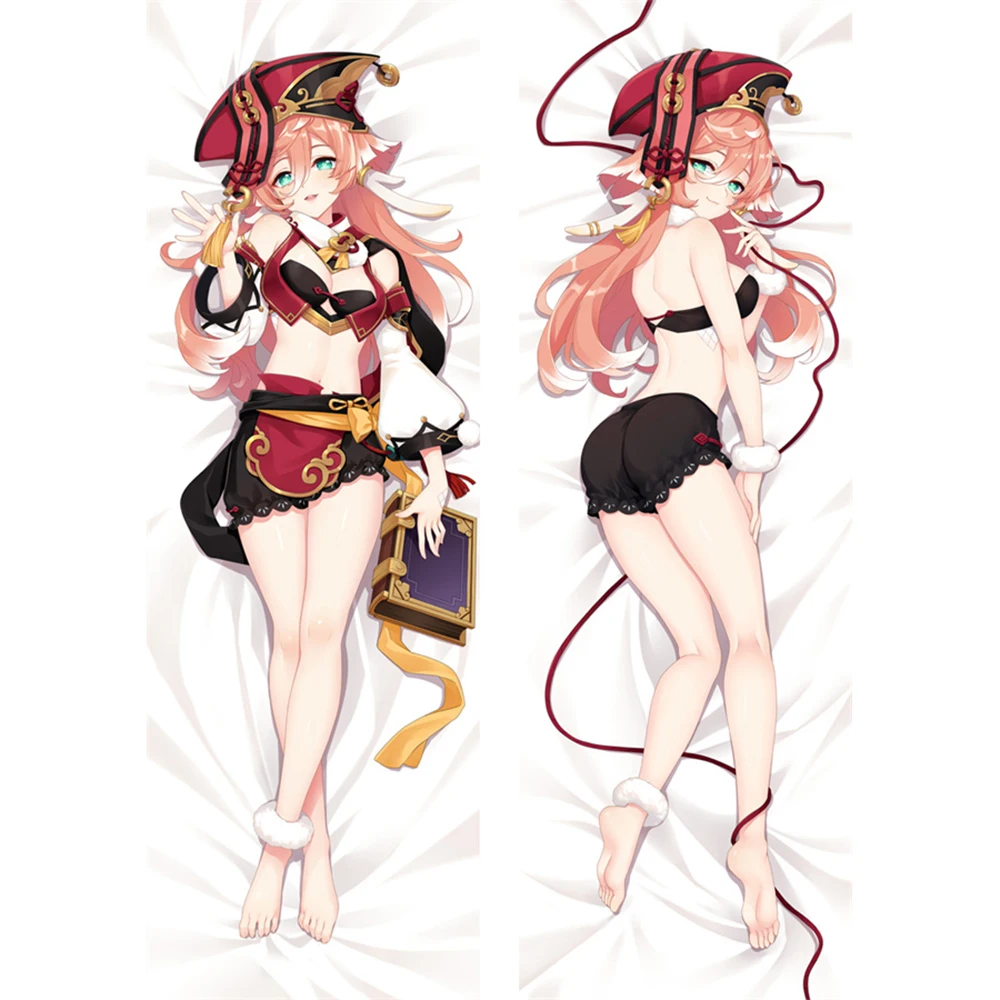 2WT Genshin تأثير Yanfei هينغ الجسم حالة أنيمي Dakimakura وسادة غطاء أوتاكو الفراش المخدة غرفة Deroration الهدايا