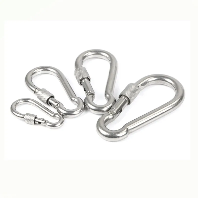 M6/M8/M10 Multifunctional 304 Stainless Steel Spring Snap Carabiner Quick Link Lock Ring Hook snap shackle Chain Fastener Hook