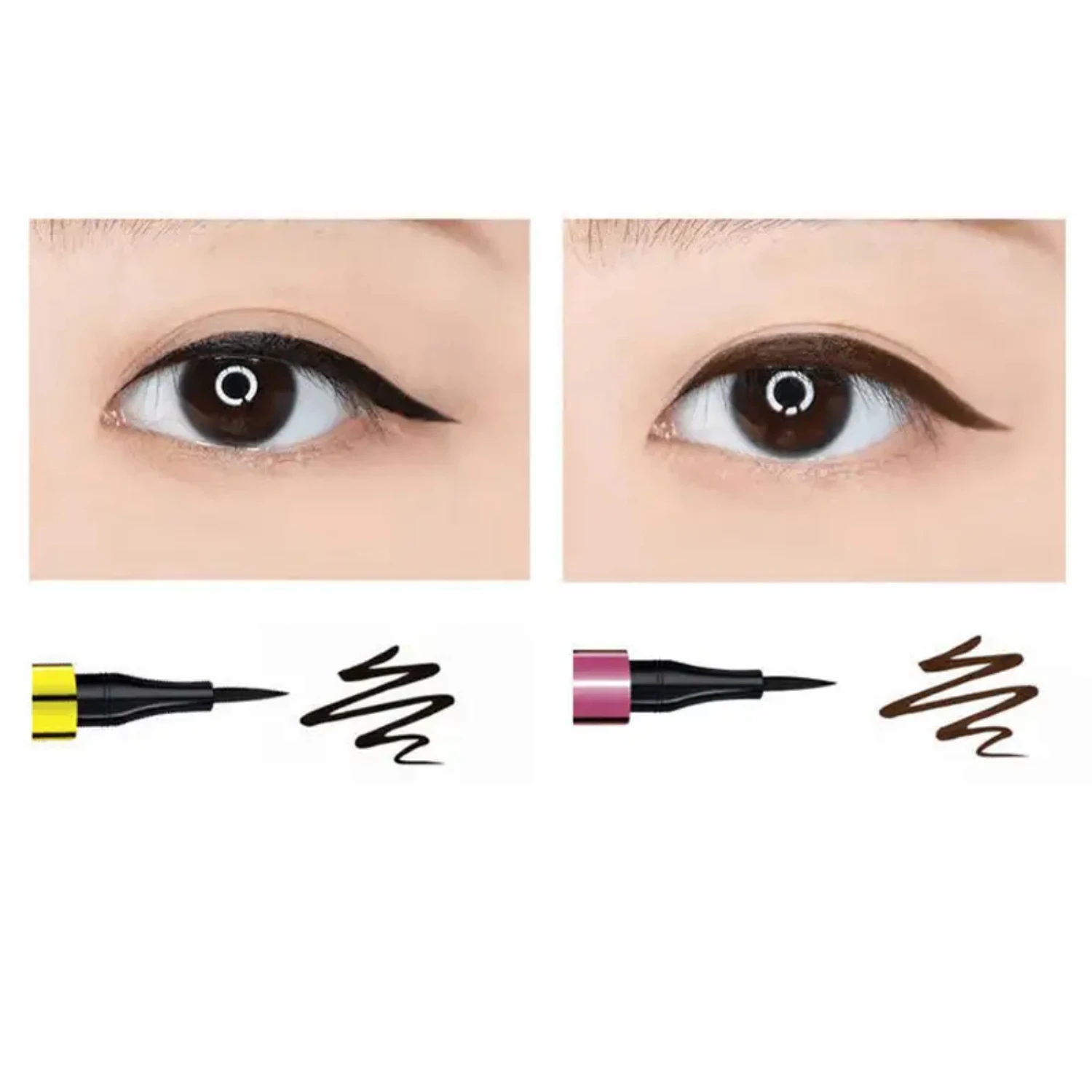 Rapid Drying Waterproof Plain Black Eye Pen for Quick Dry Eyeliner, Small Gold Tube Rapid Eyelash Pen, 1 Pc Cheap makeup Flortte