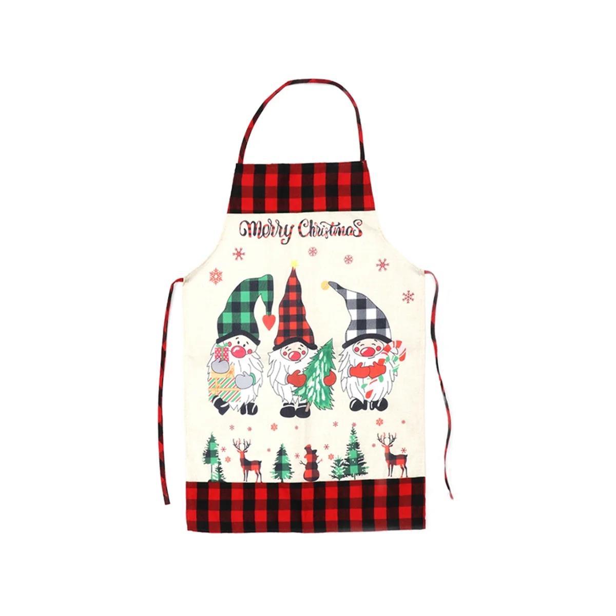 Christmas Bib Aprons-With Pockets Waterproof, Adjustable Apron for Merry Christmas A