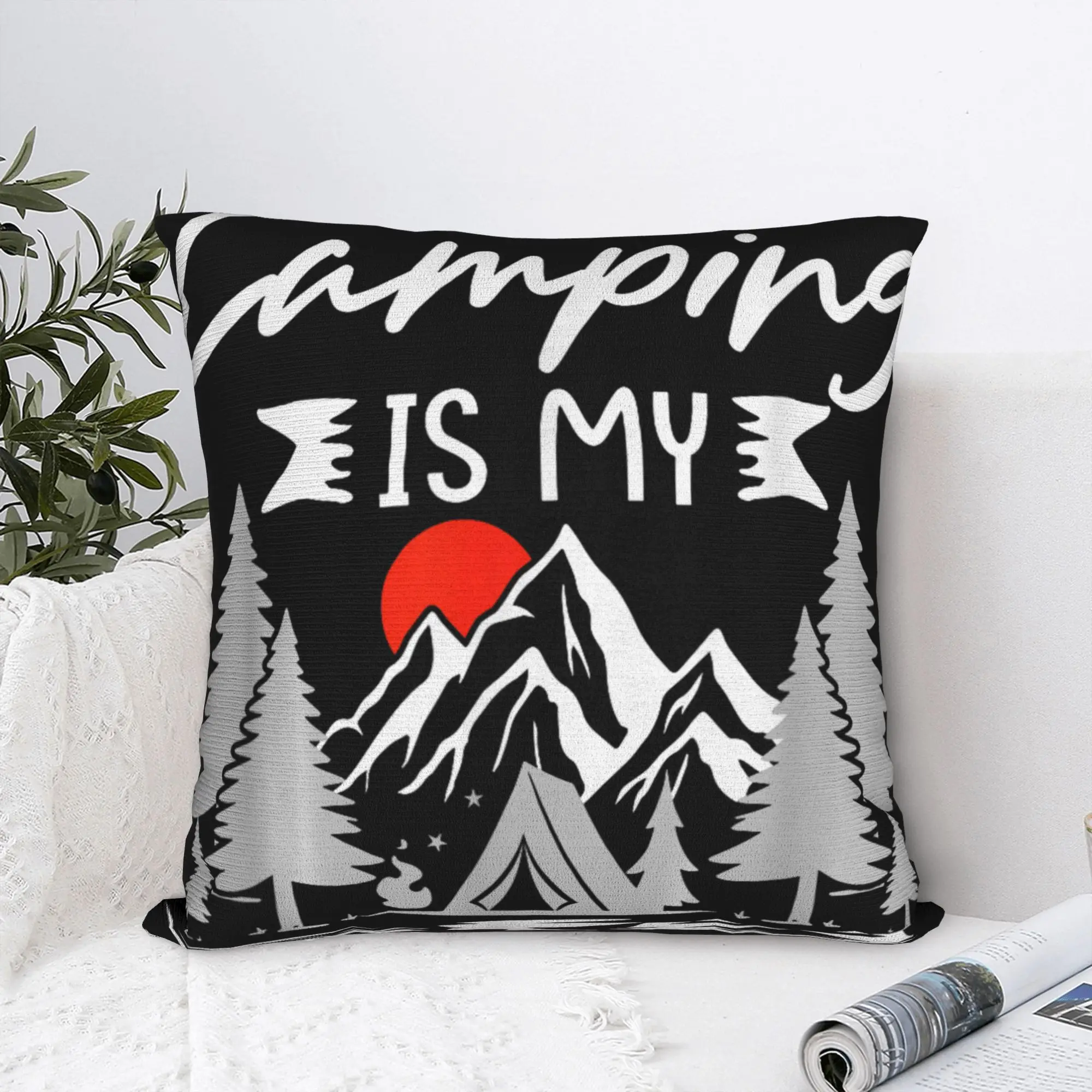 Camping is My Therapy Pillowcases  Vintage Pillow Case For Sofa Car Home Decor Comfy Pillow Cover
