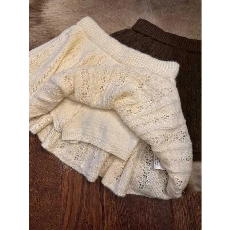 Gagarich 2025 Koreanische Sanfte Gestrickte Kurze Plissee Herbst Winter Neue Stil Temperament Süße Würzig Hohe Taille Abnehmen Rock