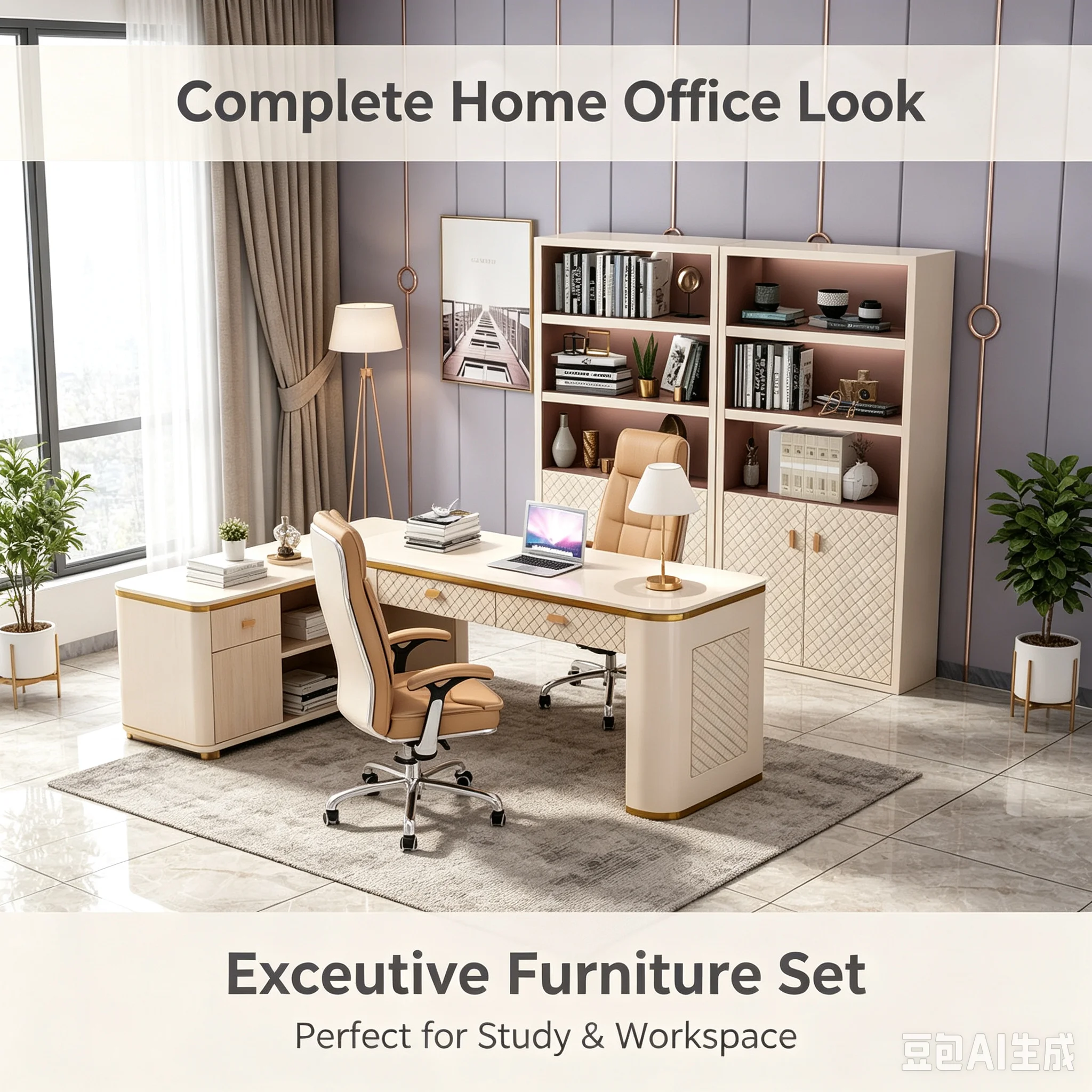 SCY light luxury desk simple home desk writing desk study furniture set combination