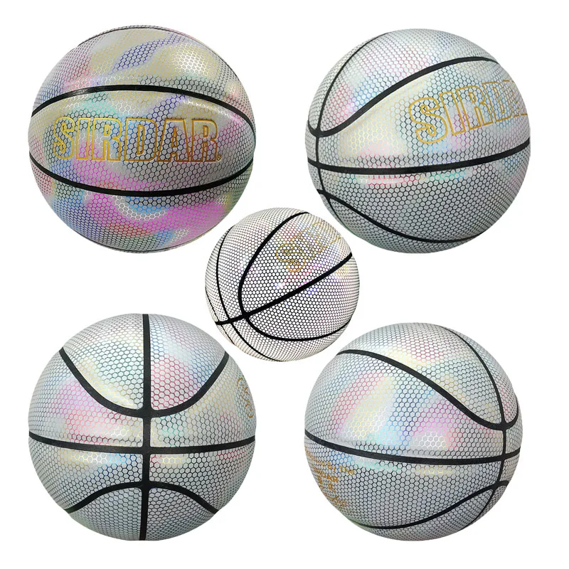 SIRDAR Luminous basketball size 7 student adult game outdoor indoor wear-resistant PU fluorescent training basketball equipment
