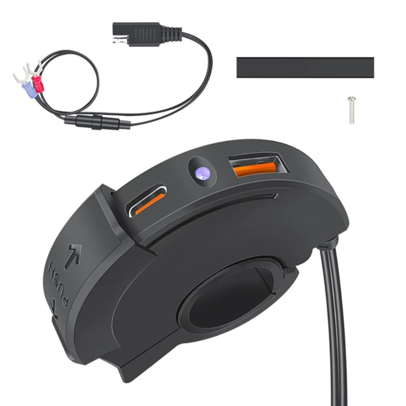 

Зарядные устройства для мотоциклов с USB-портом для телефона USB + Type C PD Зарядные устройства USB