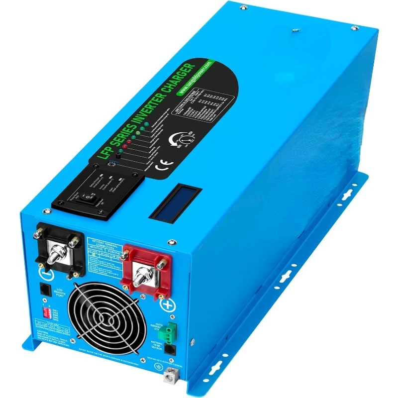 

3000W DC 12V Peak 9000W Inverter Charger Pure Sine Wave Upgrade, AC 120V with 90A Battery AC Charger LCD Display