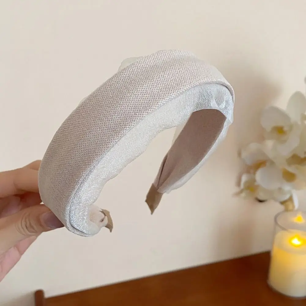 Temperament Koreanischen Stil Frauen Haar Hoop Süße Mesh Chiffon Stirnband Kopfbedeckung Alle-spiel Breiten Rand Haarband Täglichen