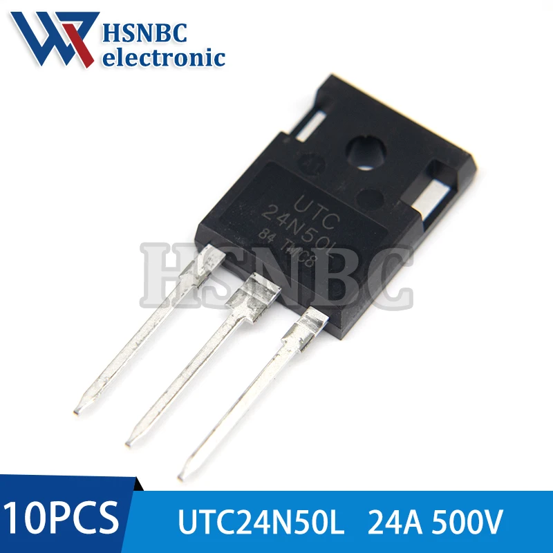 

10Pcs/Lot UTC24N50L 24N50L 24N50 TO-247 24A 500V N-channel Power MOSFET Transistor 100% New Original