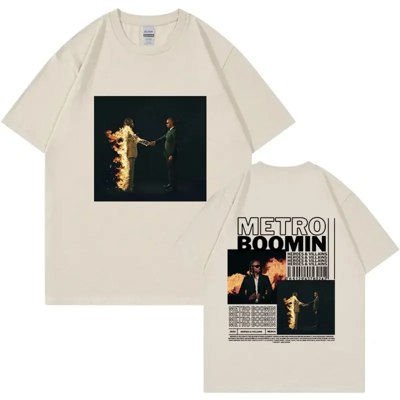 Rapper Metro Boomin Heroes & Villains Graphic T Shirt for Men Women Hip Hop Retro Short Sleeve T-shirt Cotton Oversized T-shirts