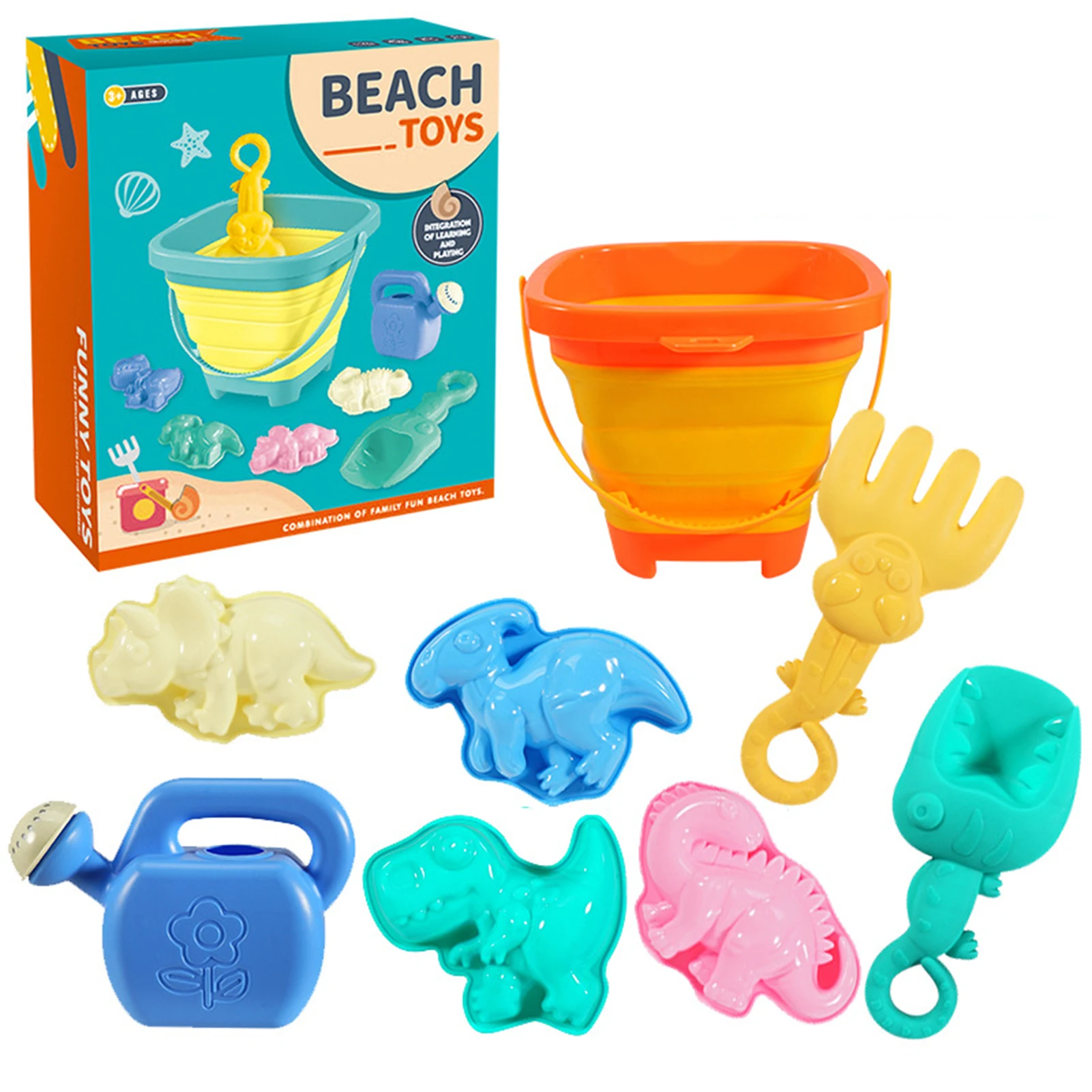 Beach Plastic Sand Toy Set Durable Soft Safety Sand Castle Building Kit for Baby Toddlers Boys and Girls