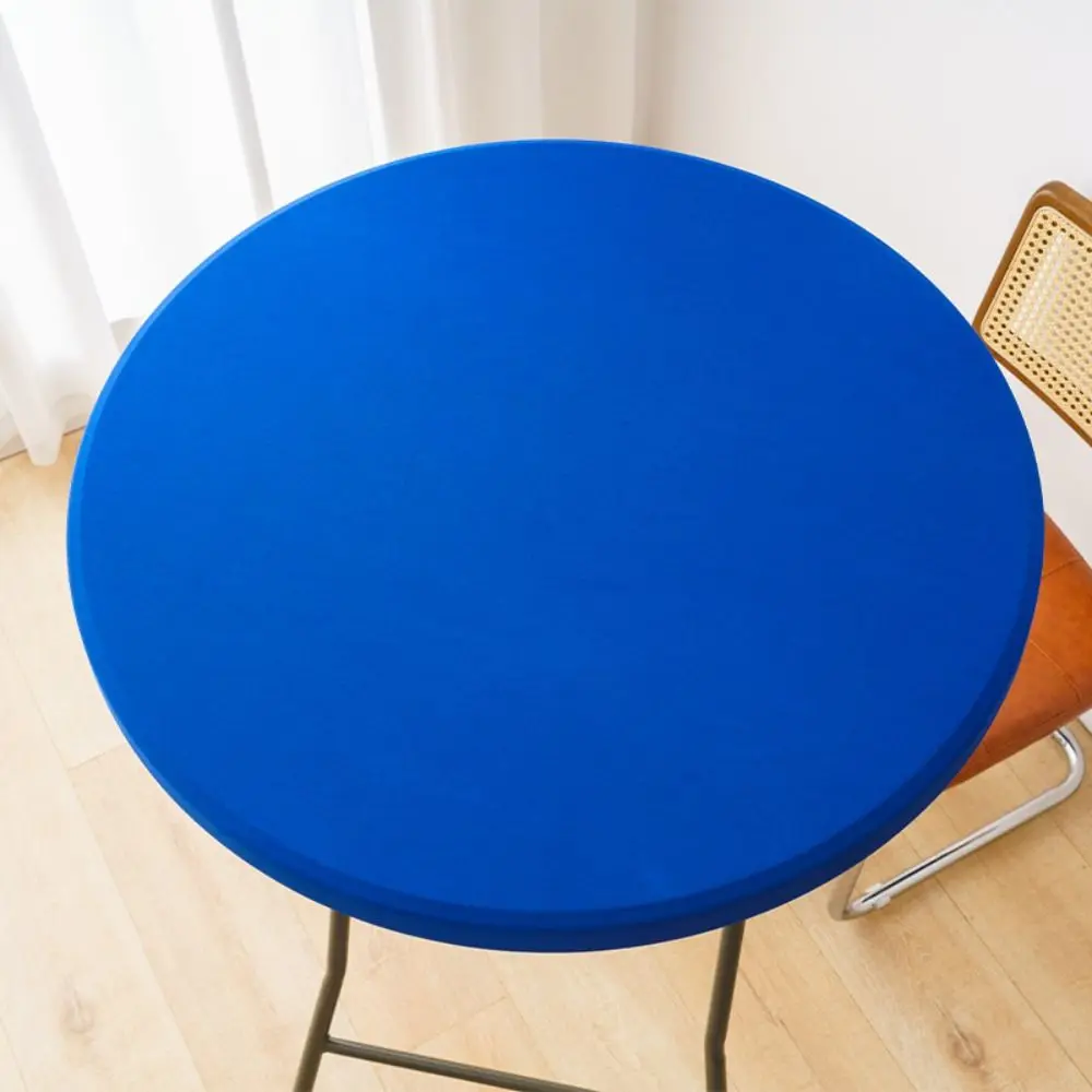 Party Supplies Milk Silk Elastic Table Cover Round Waterproof Dining Tablecloth Solid Color Table Mat Dining Table