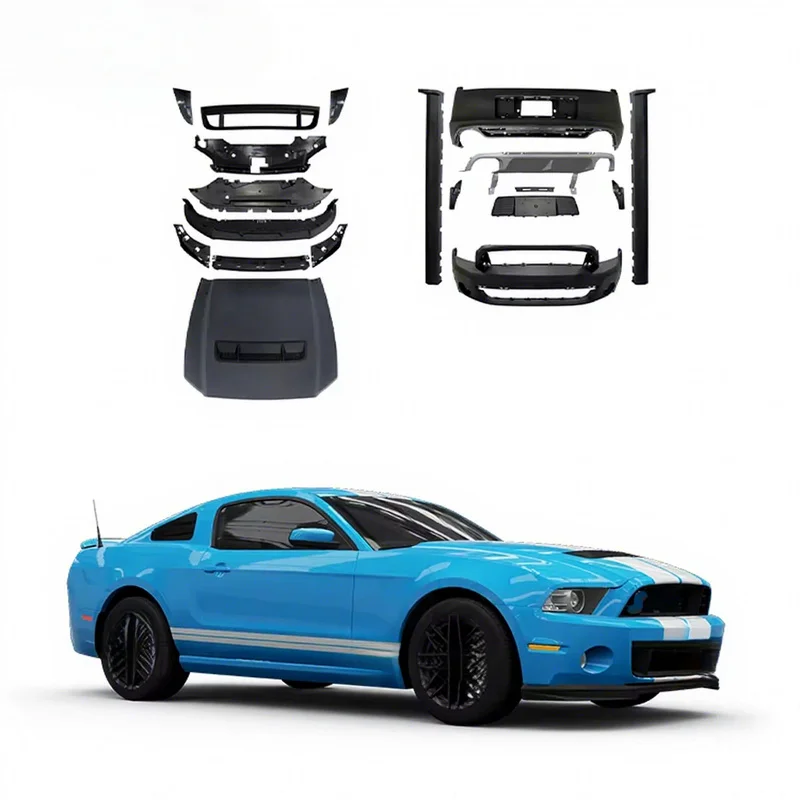 GT500 Style Upgrade Body Kit Fit Ford Mustang 2013-2014 American Standard Version Front & Rear Bumper Complete Exterior Facelift