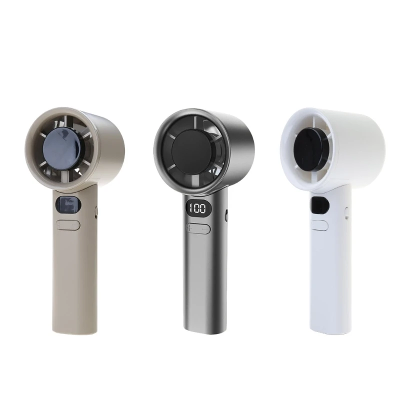 مروحة محمولة قابلة لإعادة الشحن بسرعة ستبليس شاشة ديجيتال جيب مروحة محمولة للسفر والمكتب والمنزل والتخييم في الهواء الطلق A0NC