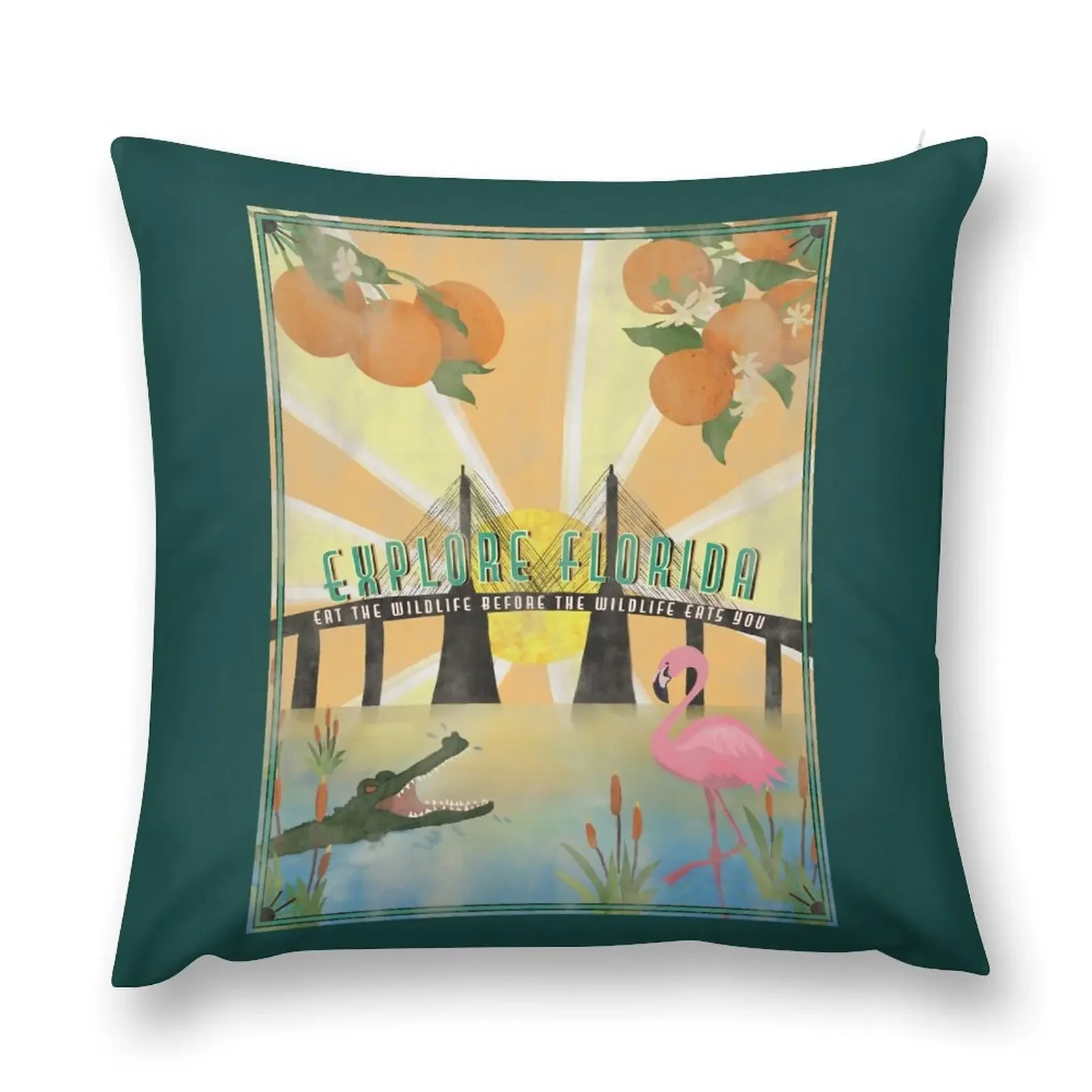 Eat the Wild, Sunshine State Delights Throw Pillow Cusions Cover ornamental pillows pillow