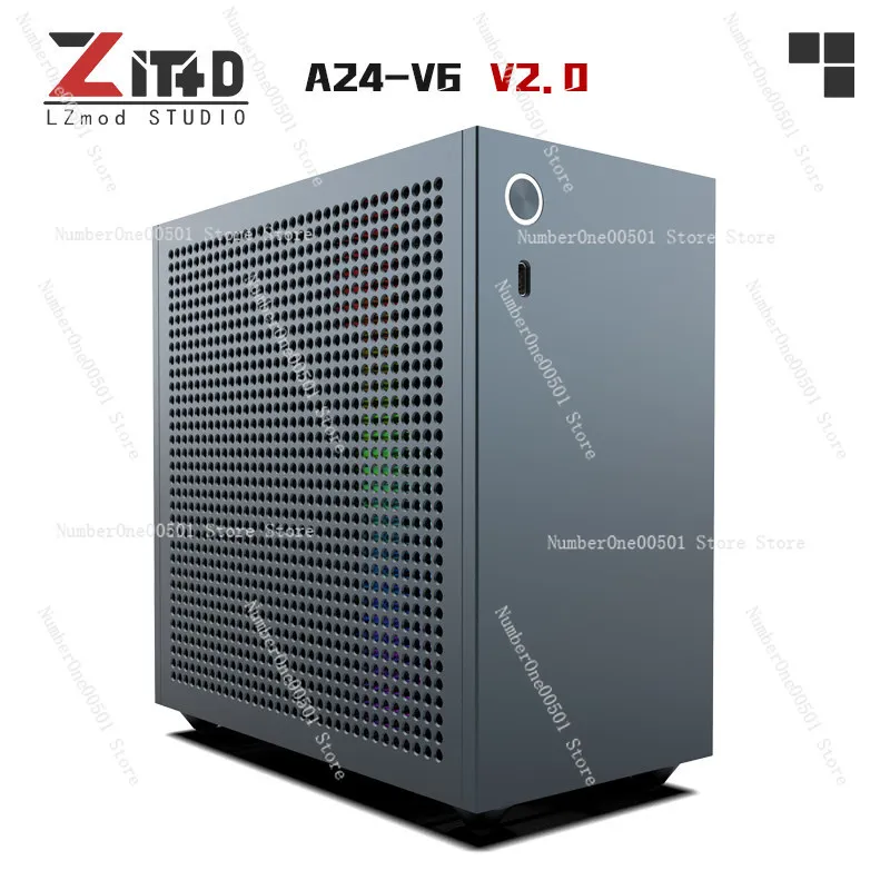 Lzmod mini A24-V6 2.0 Mini ITX BKB Case for Dual-Slot Half-Height
