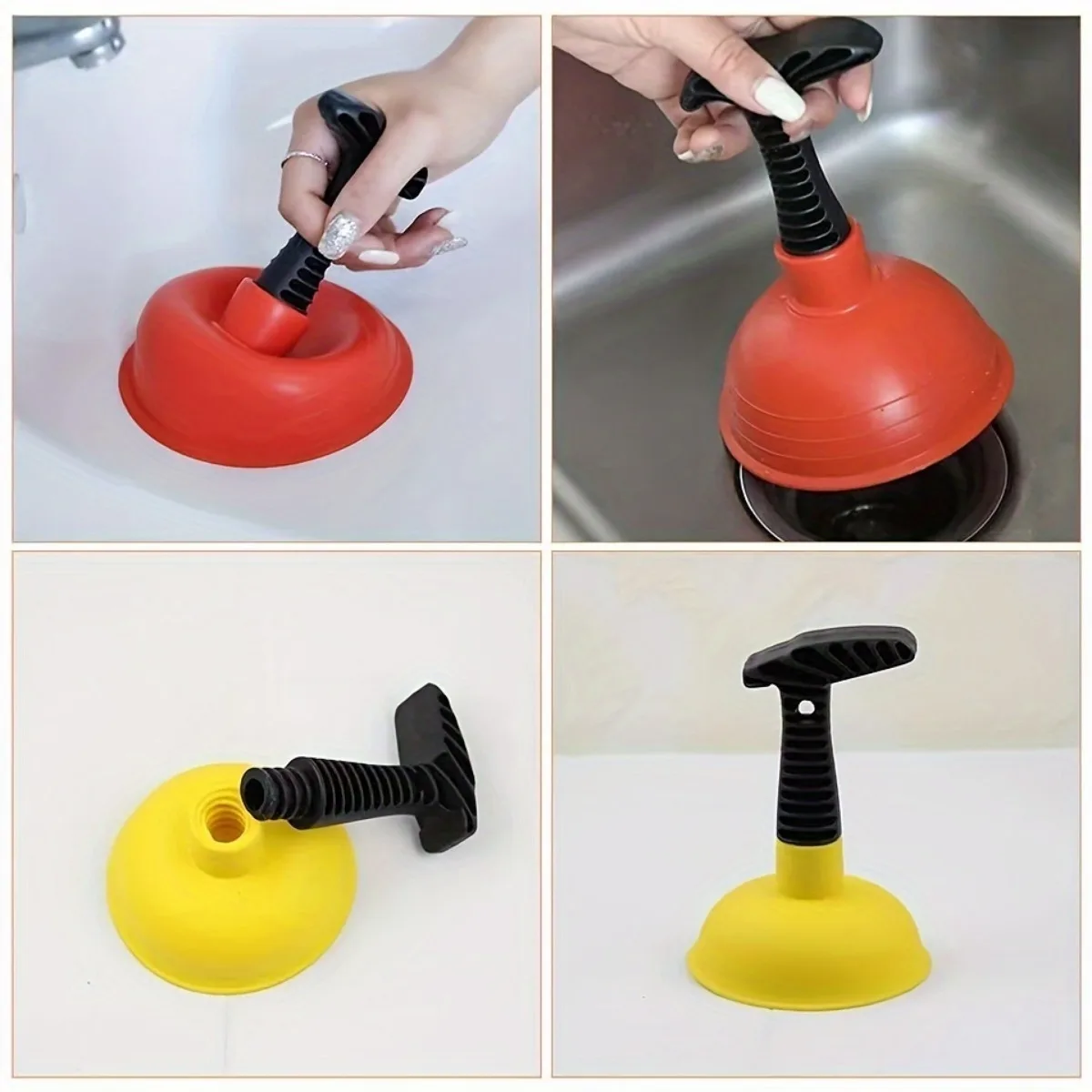 1 Piece Sink plunger, short handle mini kitchen sink, bathroom drainage pipe small dredging tool