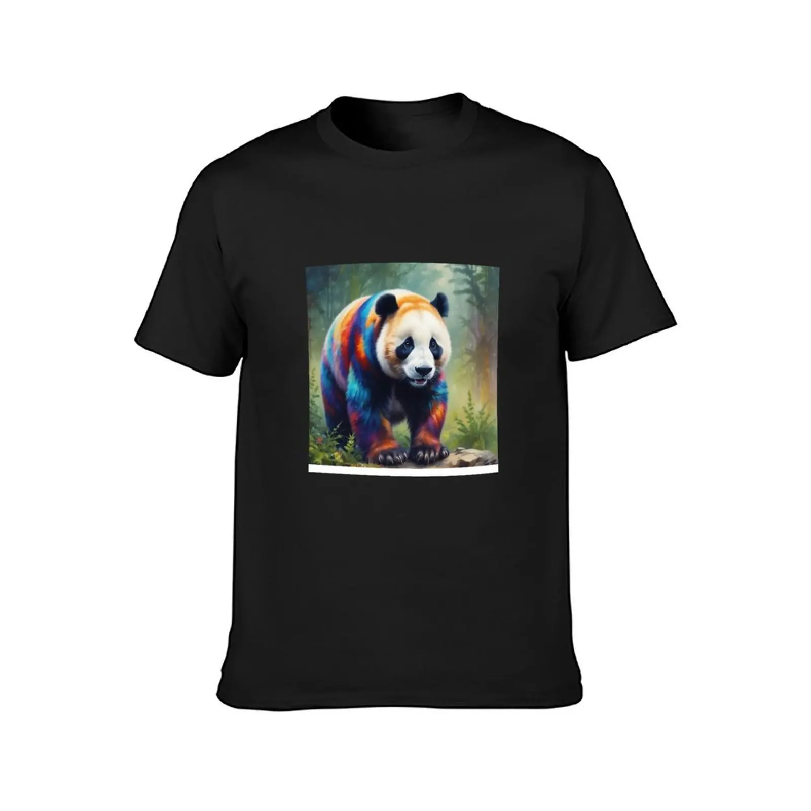 Multicolour panda T-Shirt vintage clothes quick-drying black t-shirts for men