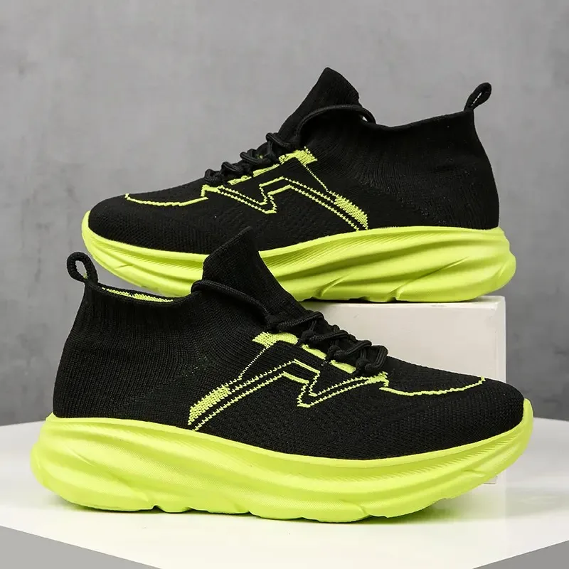 

Mesh fly-woven sports shoes, socks, men's and women's breathable running shoes, sneakers women Couple running shoes