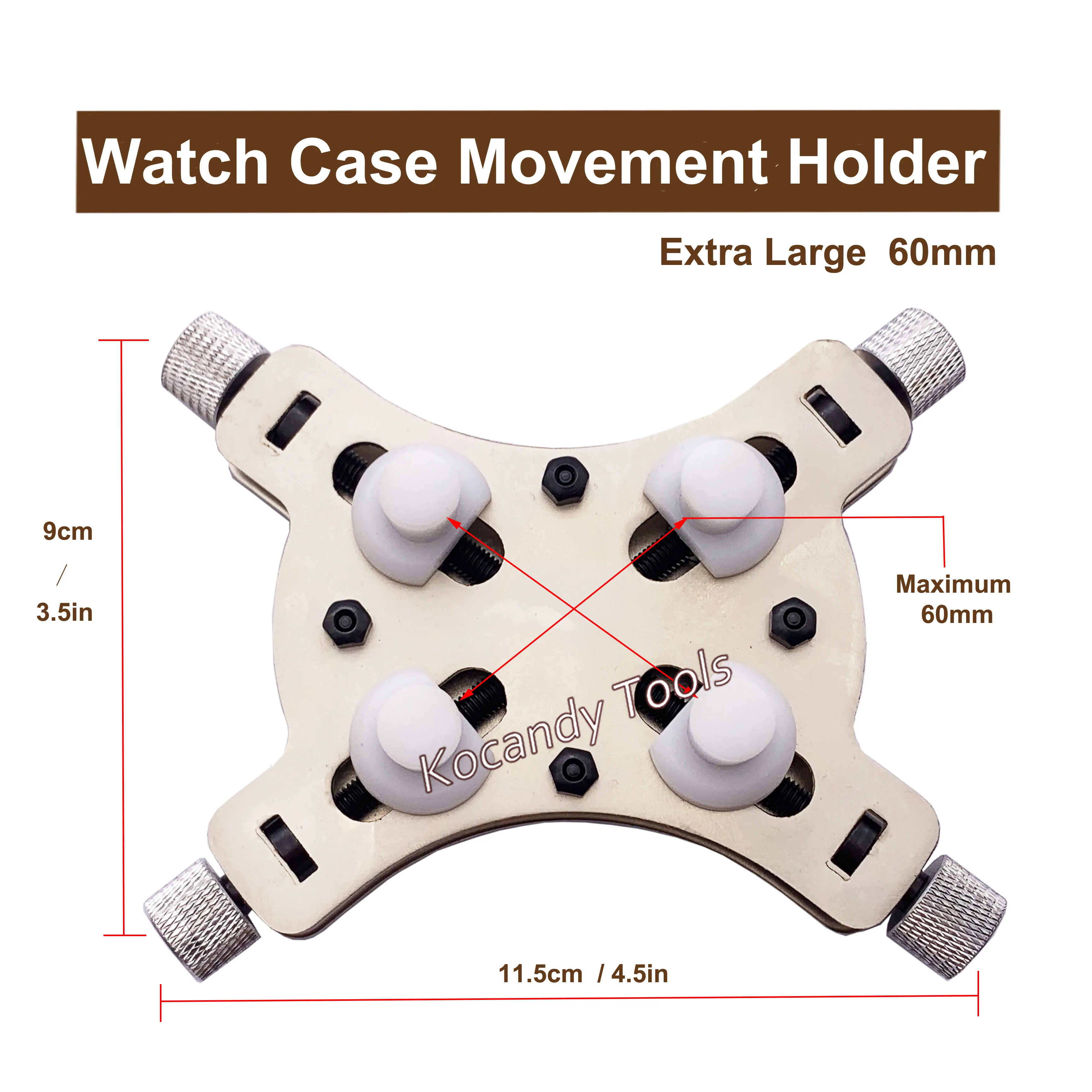 Herramienta de reparación de relojes, caja de reloj, soporte de movimiento, abrazadera de tornillo, herramienta de reparación de relojero Extra grande