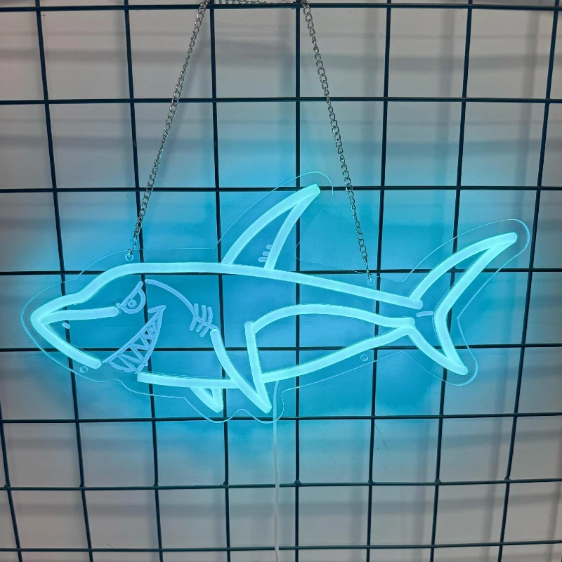 LED Creative Shark-shaped Neon Light, Acrylic Lighting, Decoration, Festival Atmosphere Light