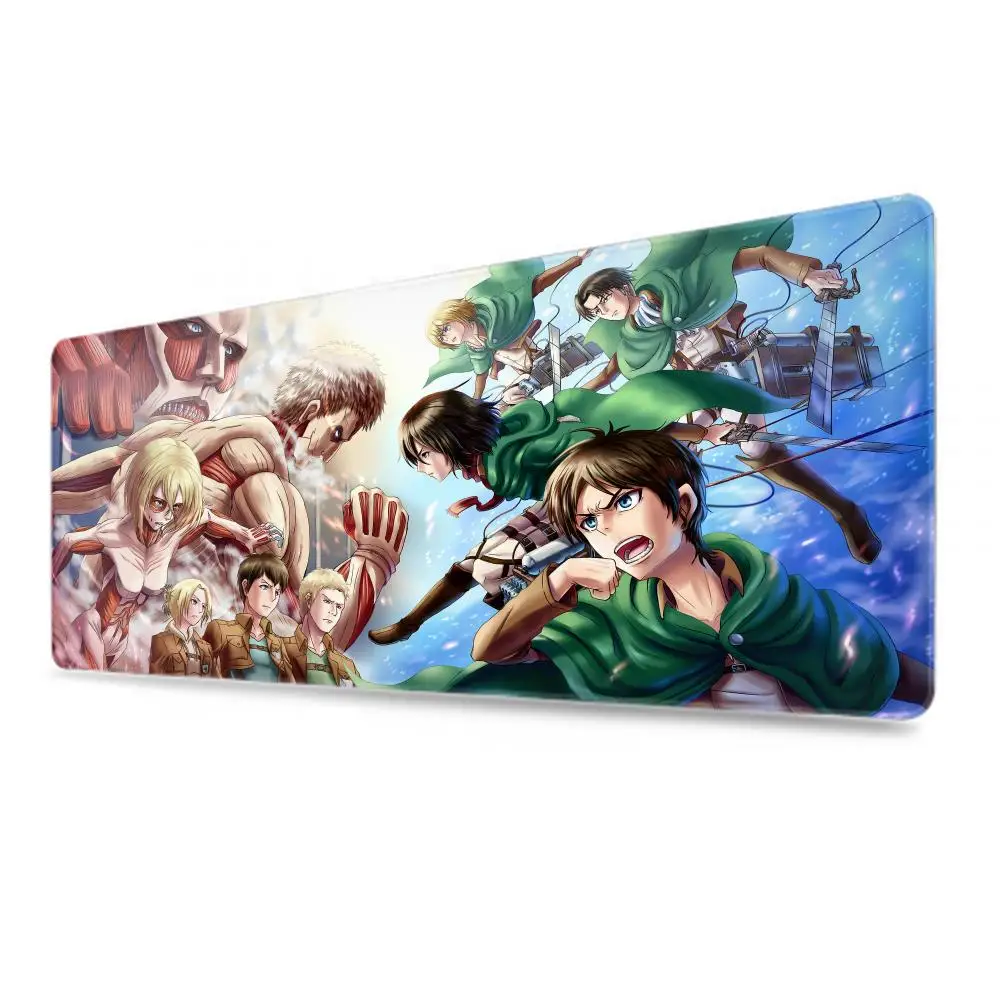 Attack On Titan Mouse Pad Gaming Accessories Keyboard Large Rubber Desk Mat Anime Computer Carpet Pc Gamer Non-slip Mousepad Xxl