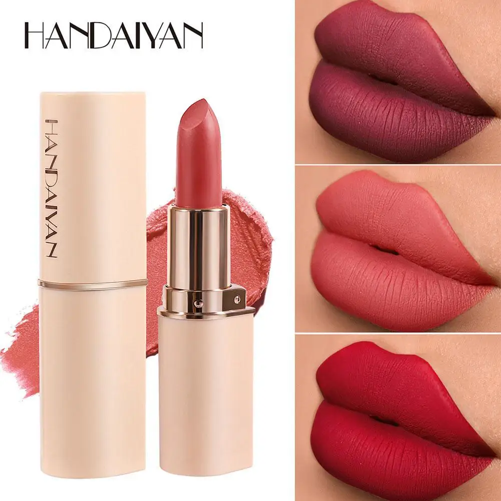 Deep Red Matte Lipstick 8 Colors Waterproof Non-stick Cup Lip Balm Makeup Dark Red Lipsticks Velvet Easy To Color Lips Cosmetics