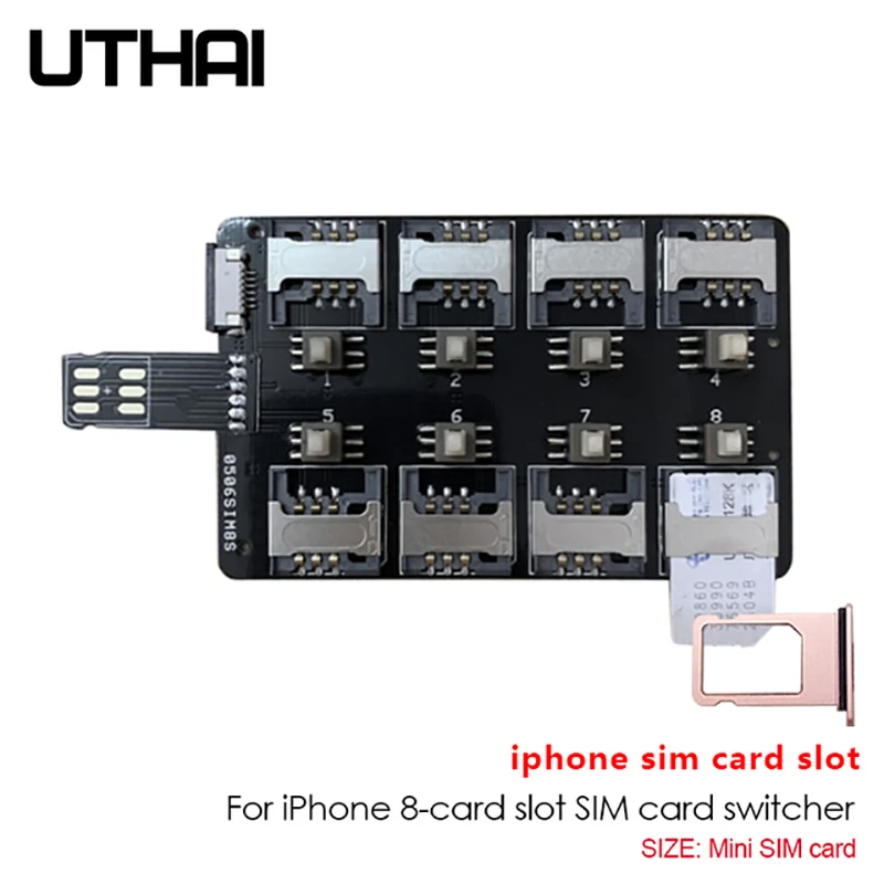 12 Card Slot Expansion SIM Card Adapter Card Reader (For iPhone 5/6/7/8/X/XS) Mini SIM SIM Nano Sim Card Reboot-Free Switch