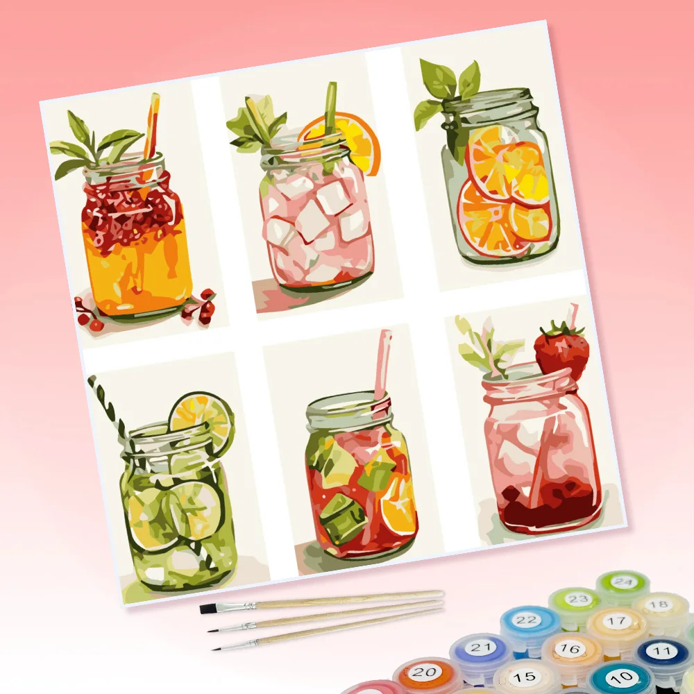 6 Stück Fruchteiswürfel, erfrischend, ein DIY-Malset für den Sommer, geeignet zur Wanddekoration zu Hause. – Detail 1