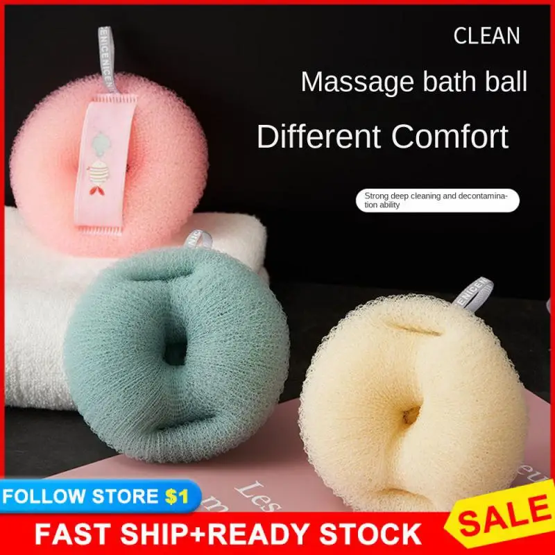 Cute Lace Soft Sponge Bath Ball Shower Rub Bath Shower Wash Body Pot Sponge Scrubber Color Durable Healthy Massage Brush