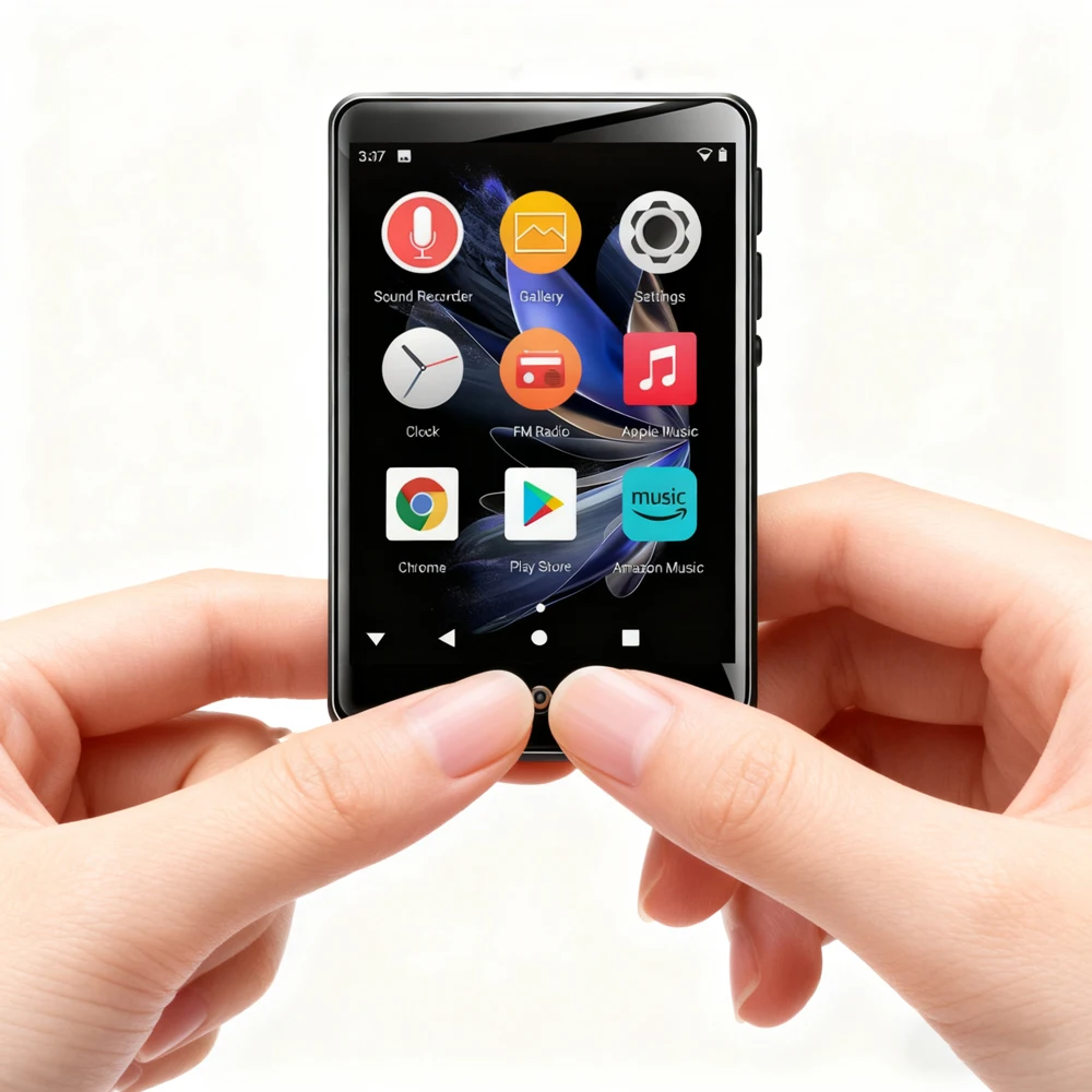 80G PA03 Mini reproductor de MP3 WiFi de 2,8" - Sistema Android, Bluetooth 5.3, portátil para exteriores/gimnasio/deportes, cuerpo metálico con Play Store