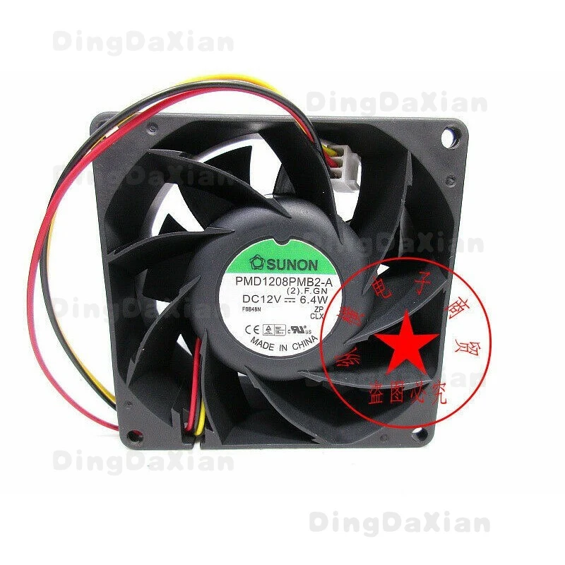 D 1PC 3-Wire Speed Measurement Cooling Fan For SUNON PMD1208PMB2-A 8038 8CM 12V 6.4W