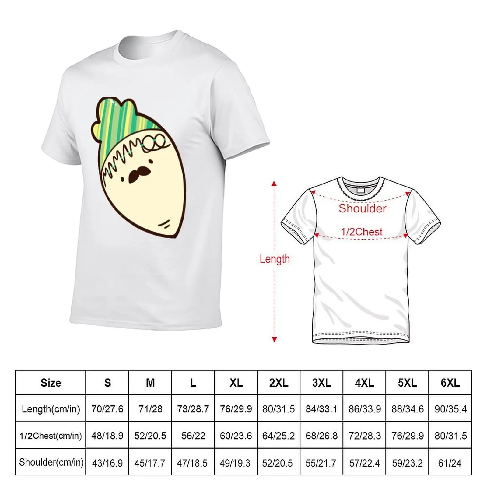 MAMAMOO -Design Radish with Mustache T-Shirt Short sleeve tee cute clothes mens graphic t-shirts
