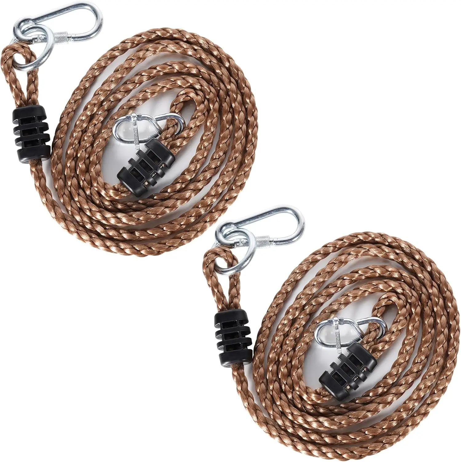 

Усиленные регулируемые ремни для качелей (2 шт.) - удлинители из полиэтиленового троса длиной 1,8 м для уличных качелей, гамаков, игровых комплексов